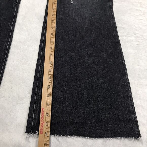 NWT HUDSON Jodie Flare Jean Women 25 (28x30) Faded Noir Black Wash Distressed - Picture 10 of 16